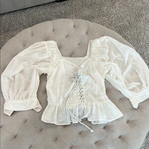 Jen’s Pirate Booty Puff Sleeve Smocked Top XS